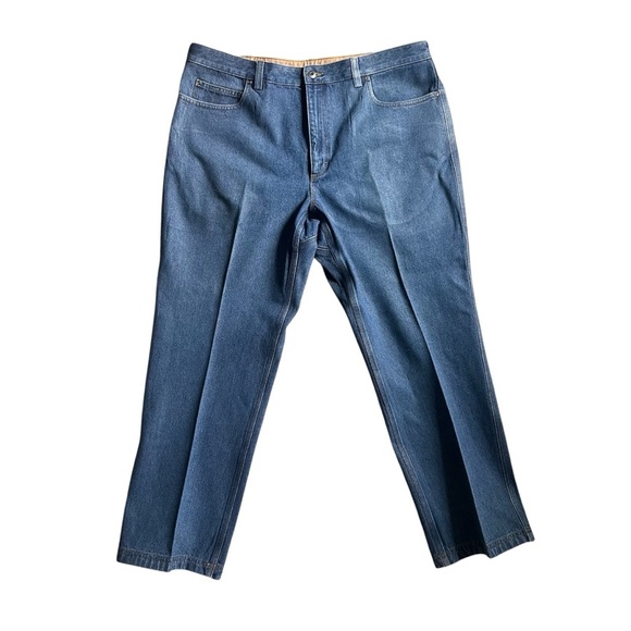 Duluth Trading Co Men’s Jeans 40x30 Relaxed Fit Straight Leg Blue Denim Workwear - Picture 1 of 7
